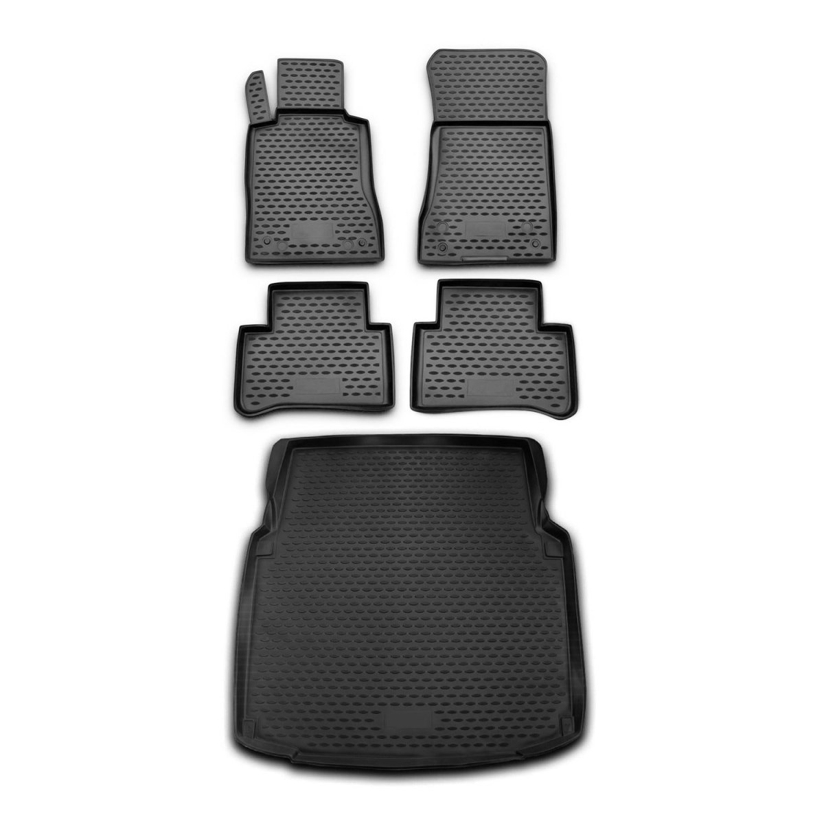 Mercedes CLS Floor-Trunk Mats - Omac - 3D - Black - 2004 Mercedes CLS Floor-Trunk Mats - Omac - 3D - Black - 2004